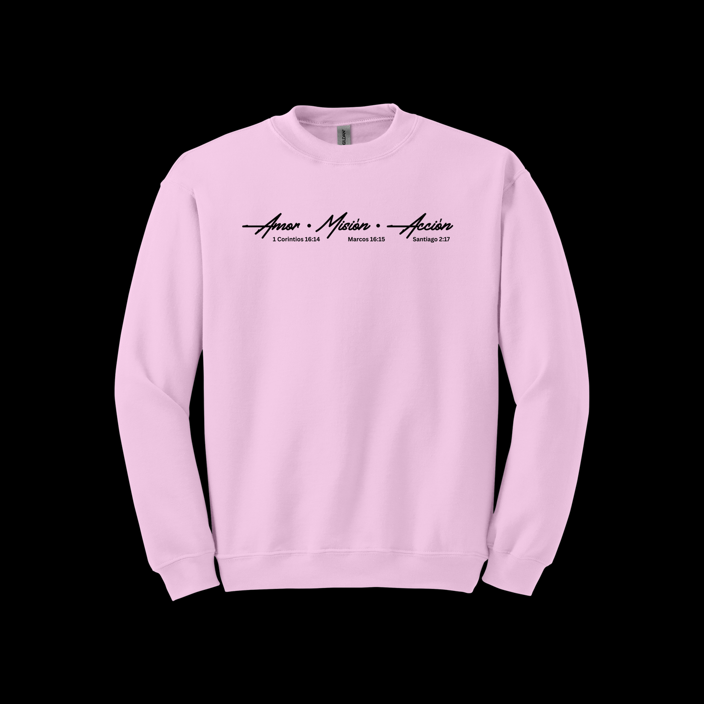 Sweatshirt Oficial AMA Blanca – Amor • Misión • Acción