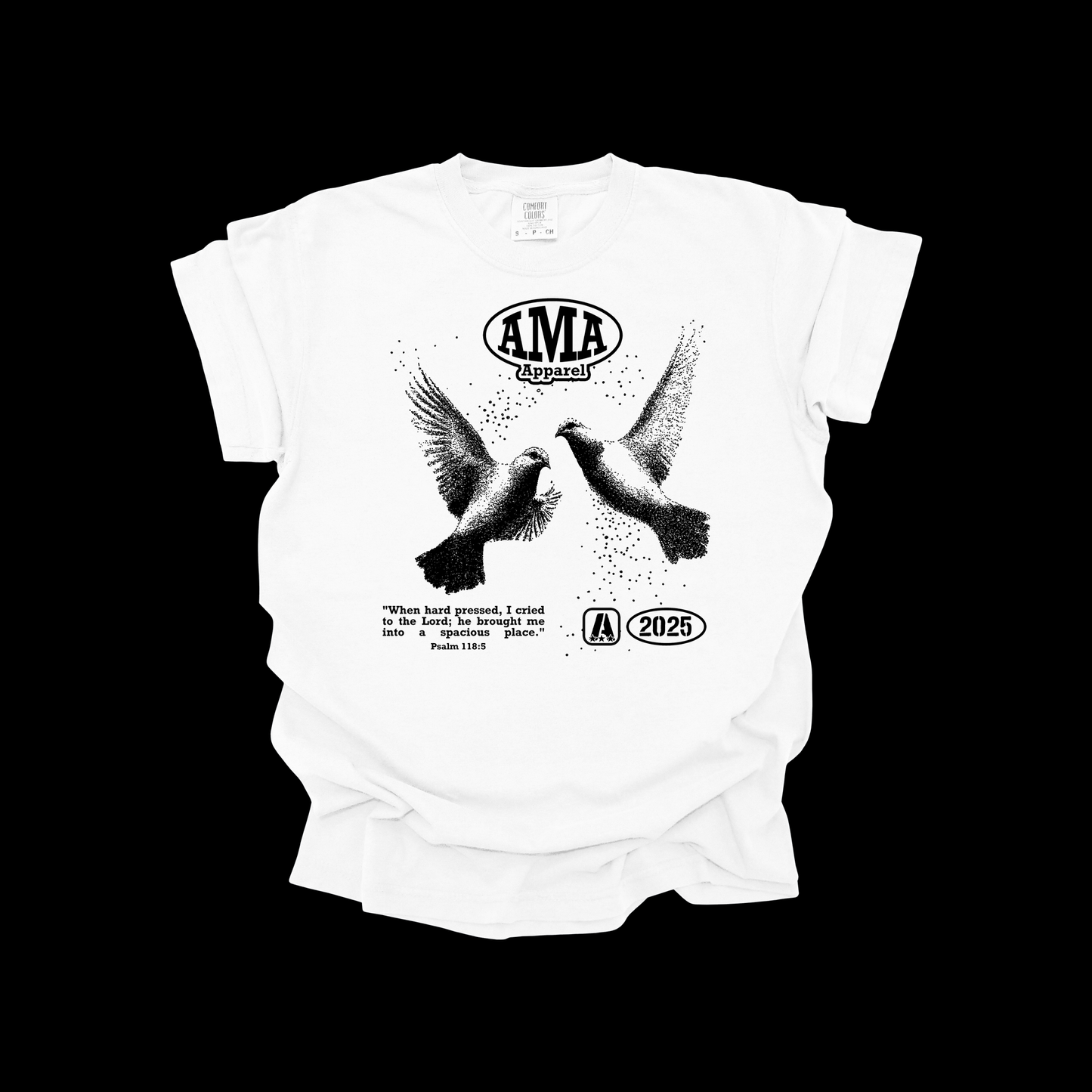 AMA Apparel “Doves of Peace” Christian T-Shirt – Psalm 118:5 Tee