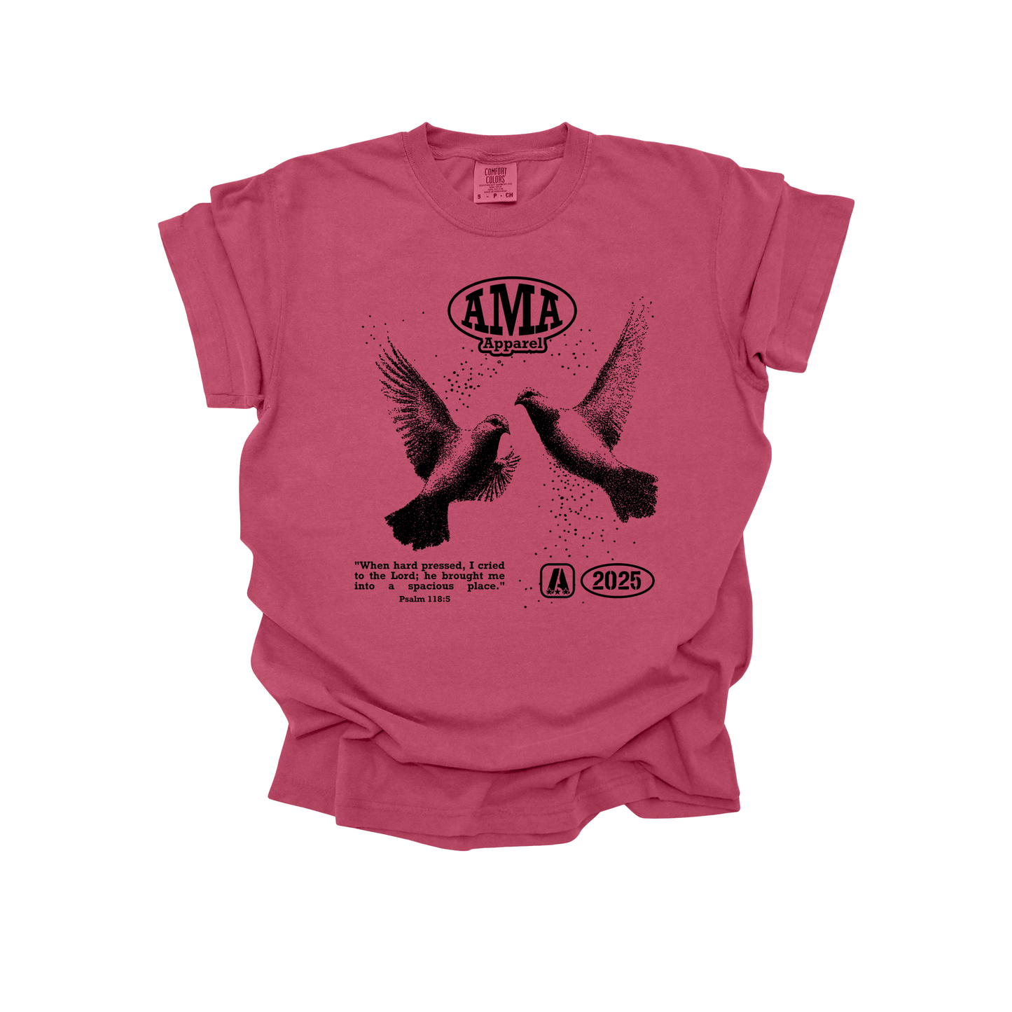 AMA Apparel “Doves of Peace” Christian T-Shirt – Psalm 118:5 Tee