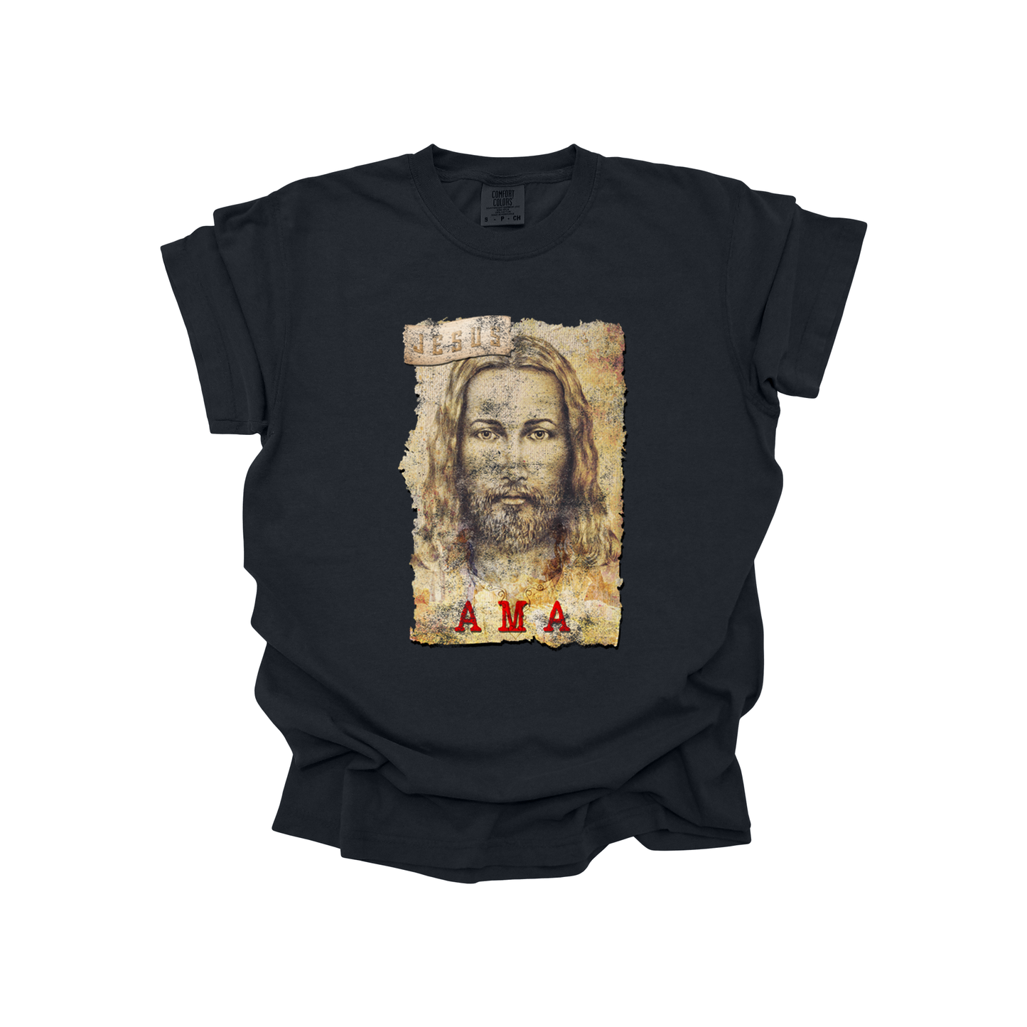 AMA Apparel “Face of Jesus” Christian T-Shirt – Vintage Faith Graphic