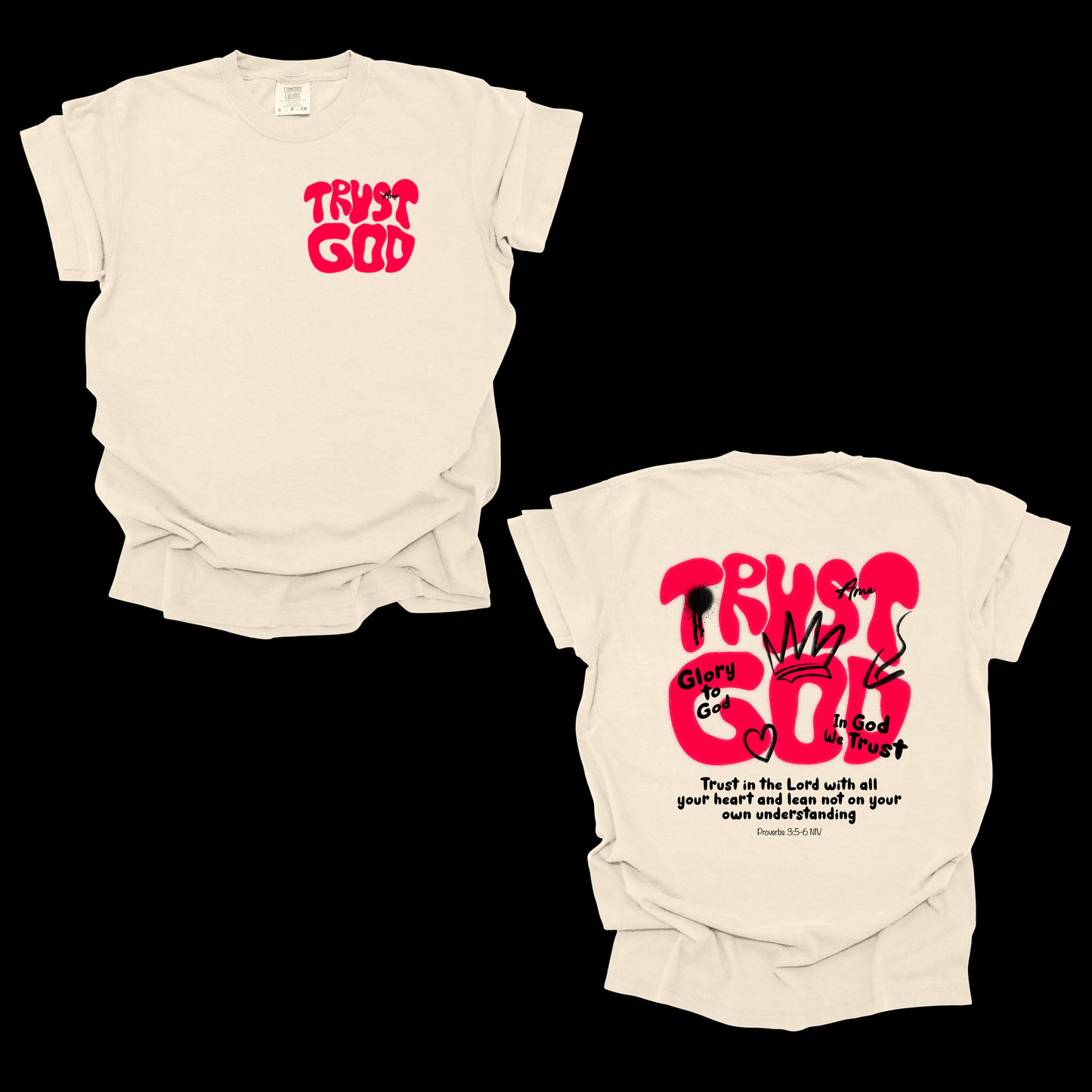 Trust God T-Shirt – Proverbs 3:5-6 Bible Verse Christian Graphic Tee