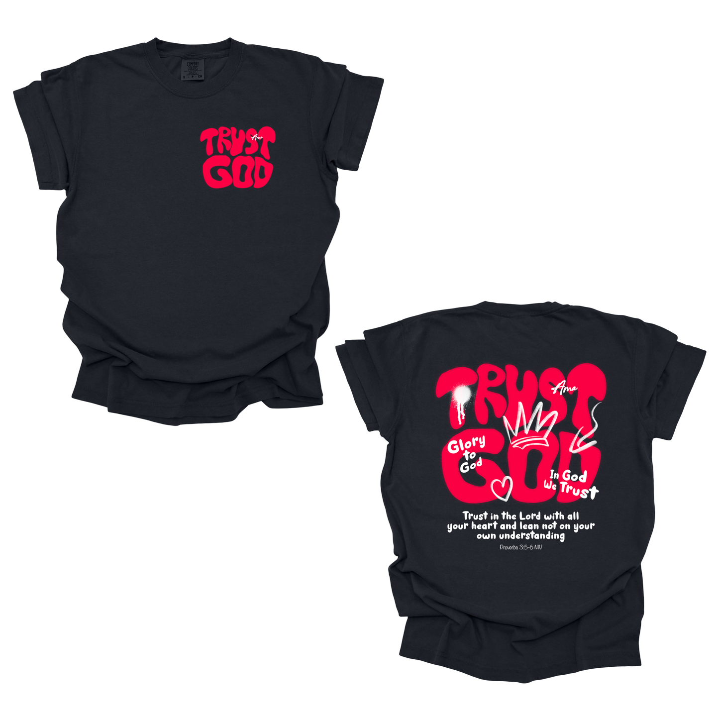 Trust God T-Shirt – Proverbs 3:5-6 Bible Verse Christian Graphic Tee