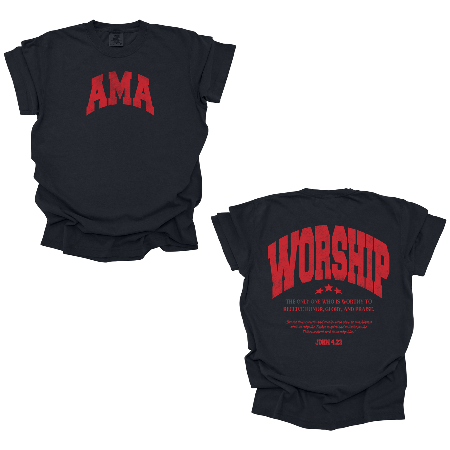 Worship T-Shirt – John 4:23 Scripture Christian Graphic Tee