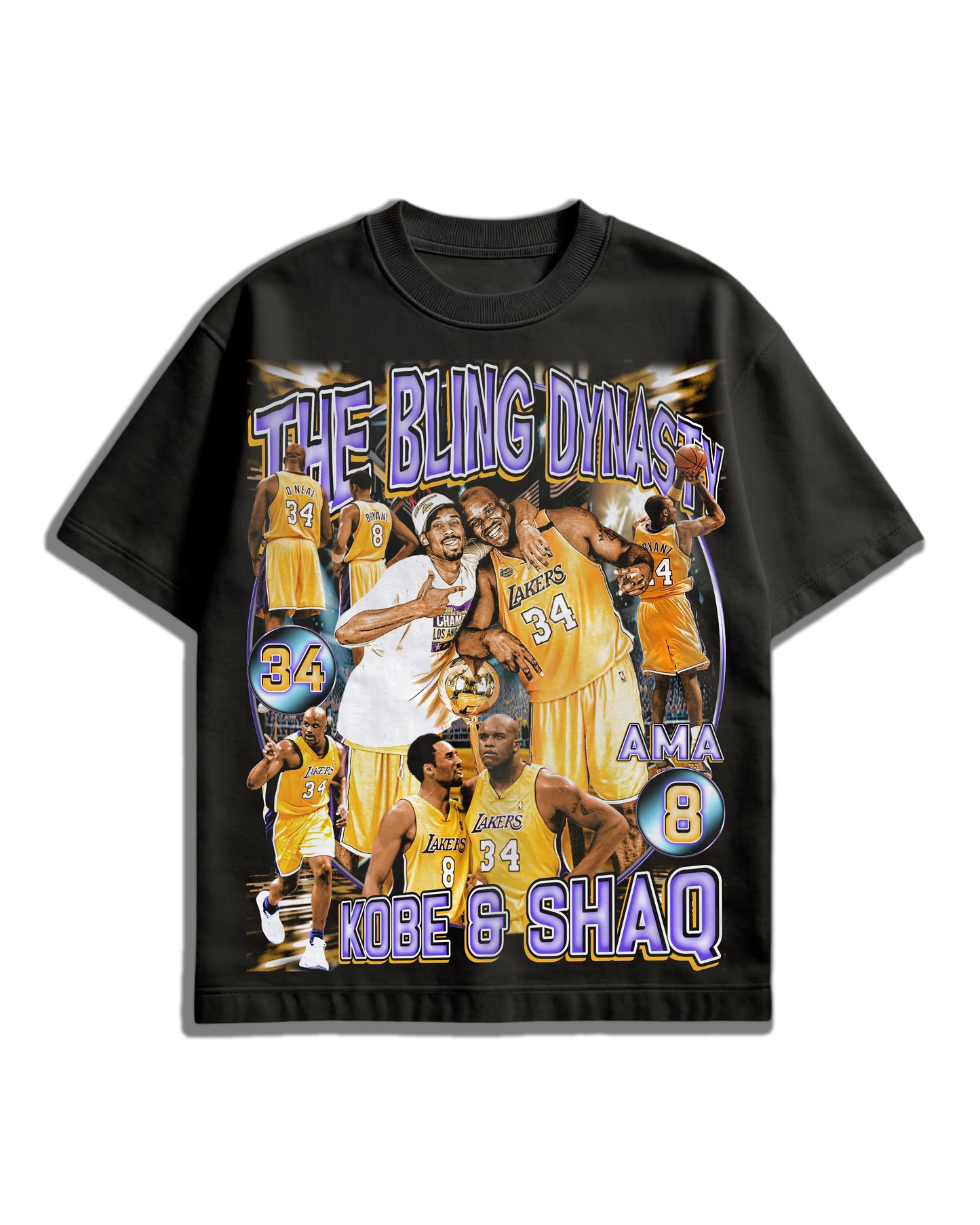 Kobe & Shaq Bling Dynasty T-Shirt – Lakers Legends Tribute Tee