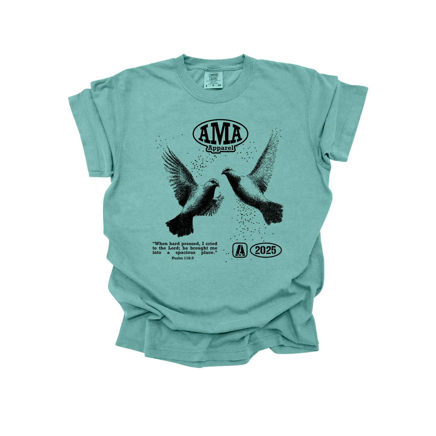 AMA Apparel “Doves of Peace” Christian T-Shirt – Psalm 118:5 Tee