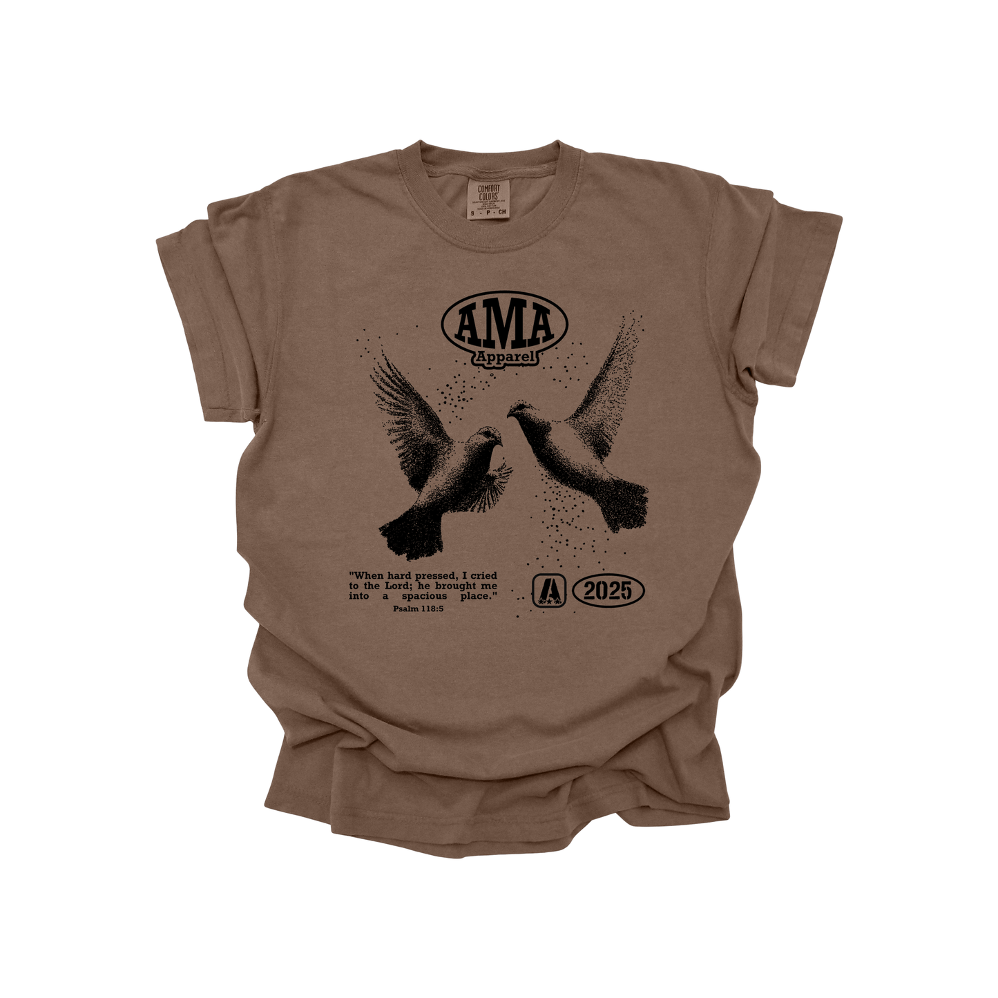 AMA Apparel “Doves of Peace” Christian T-Shirt – Psalm 118:5 Tee