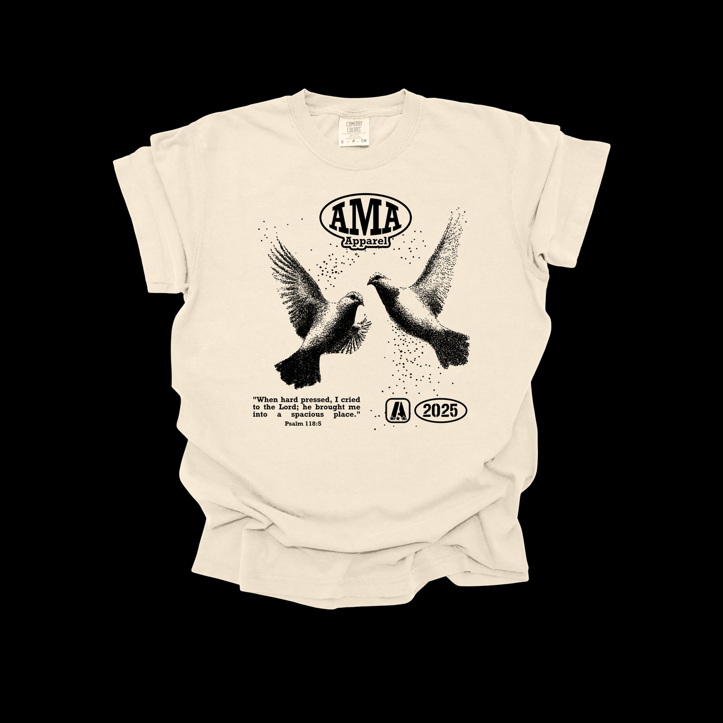 AMA Apparel “Doves of Peace” Christian T-Shirt – Psalm 118:5 Tee
