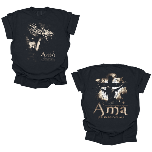 AMA Apparel “Jesus Paid It All” Christian T-Shirt – Crucifixion Tee