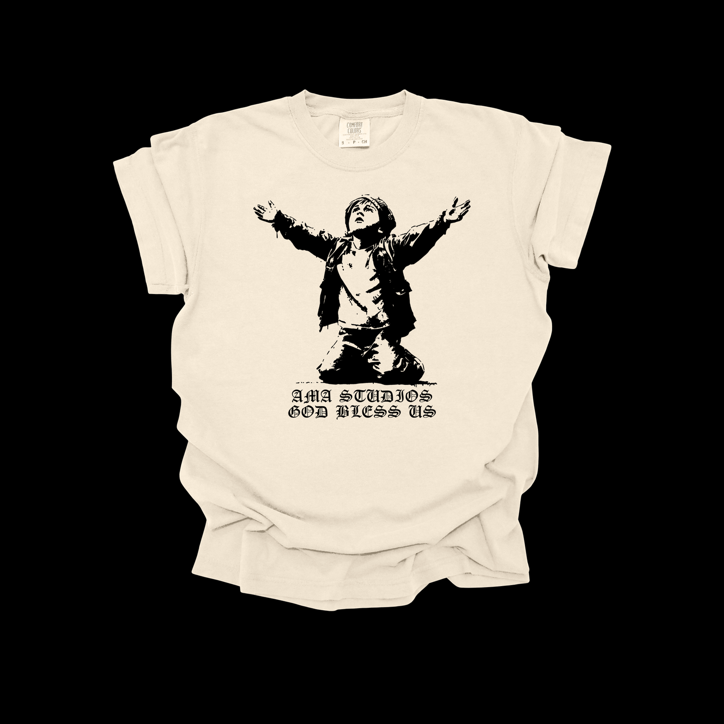 AMA Studios “God Bless Us” Christian T-Shirt – Prayer Graphic Tee