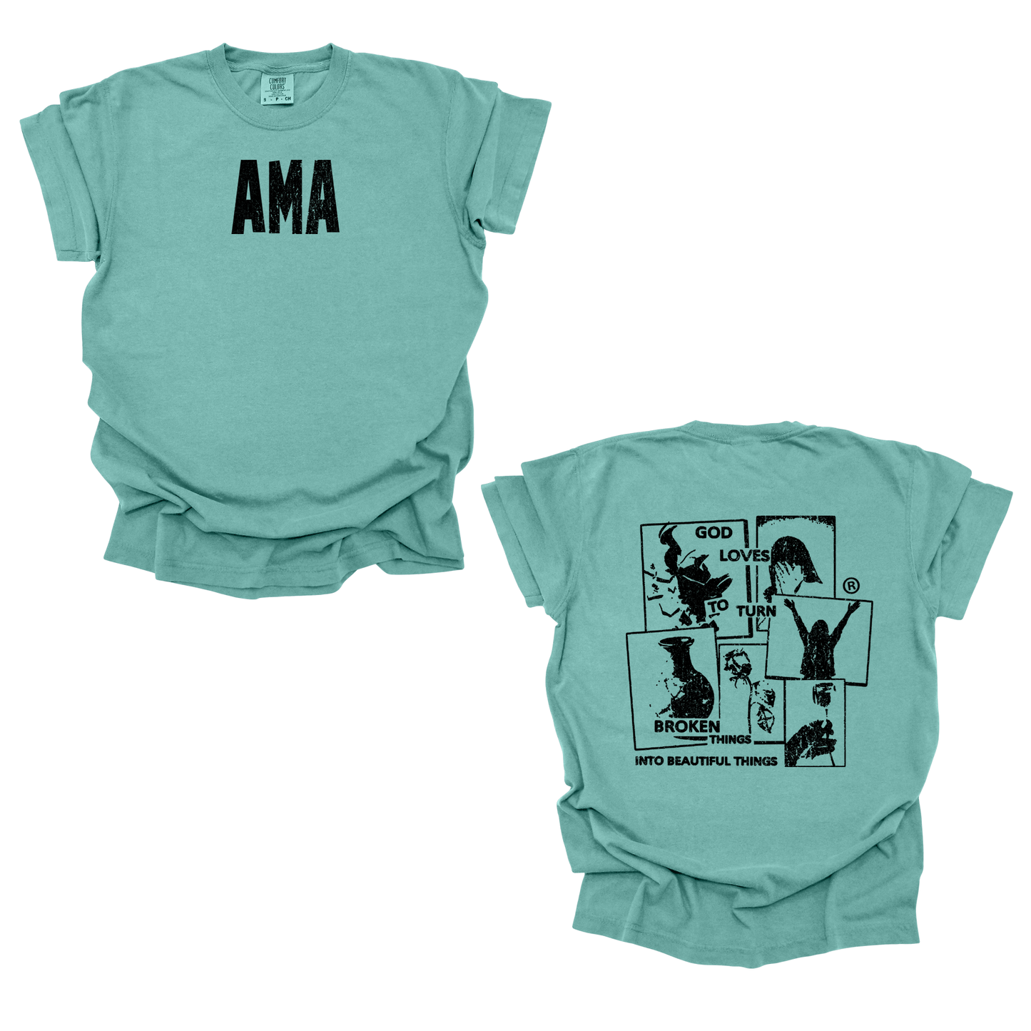 AMA Apparel “God Loves to Turn Broken Things” Christian T-Shirt – Faith Tee