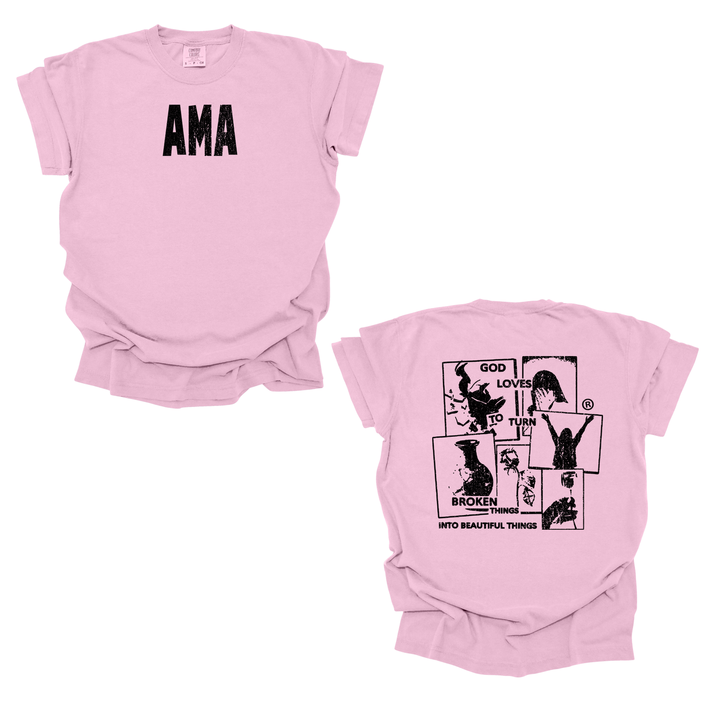 AMA Apparel “God Loves to Turn Broken Things” Christian T-Shirt – Faith Tee