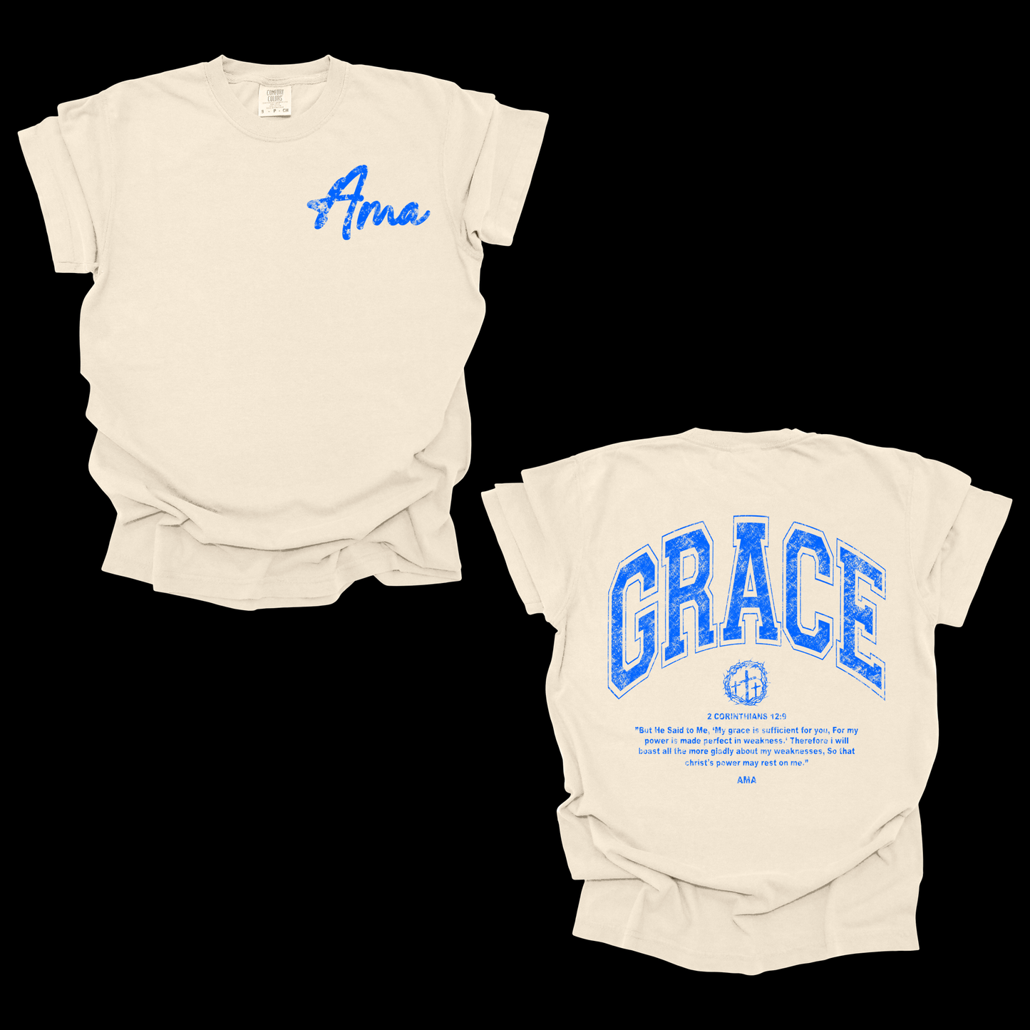 AMA Apparel “Grace” Christian T-Shirt – 2 Corinthians 12:9 Tee