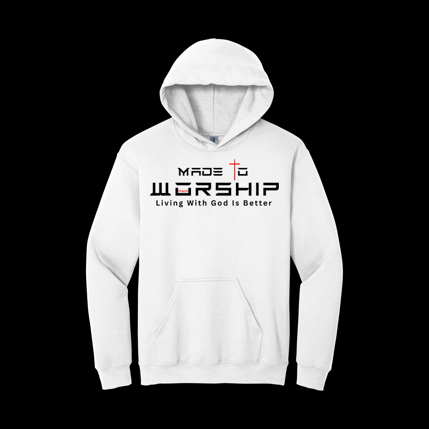 Made to Worship Christian Hoodie – Faith Graphic Pullover | Living With God Is Better