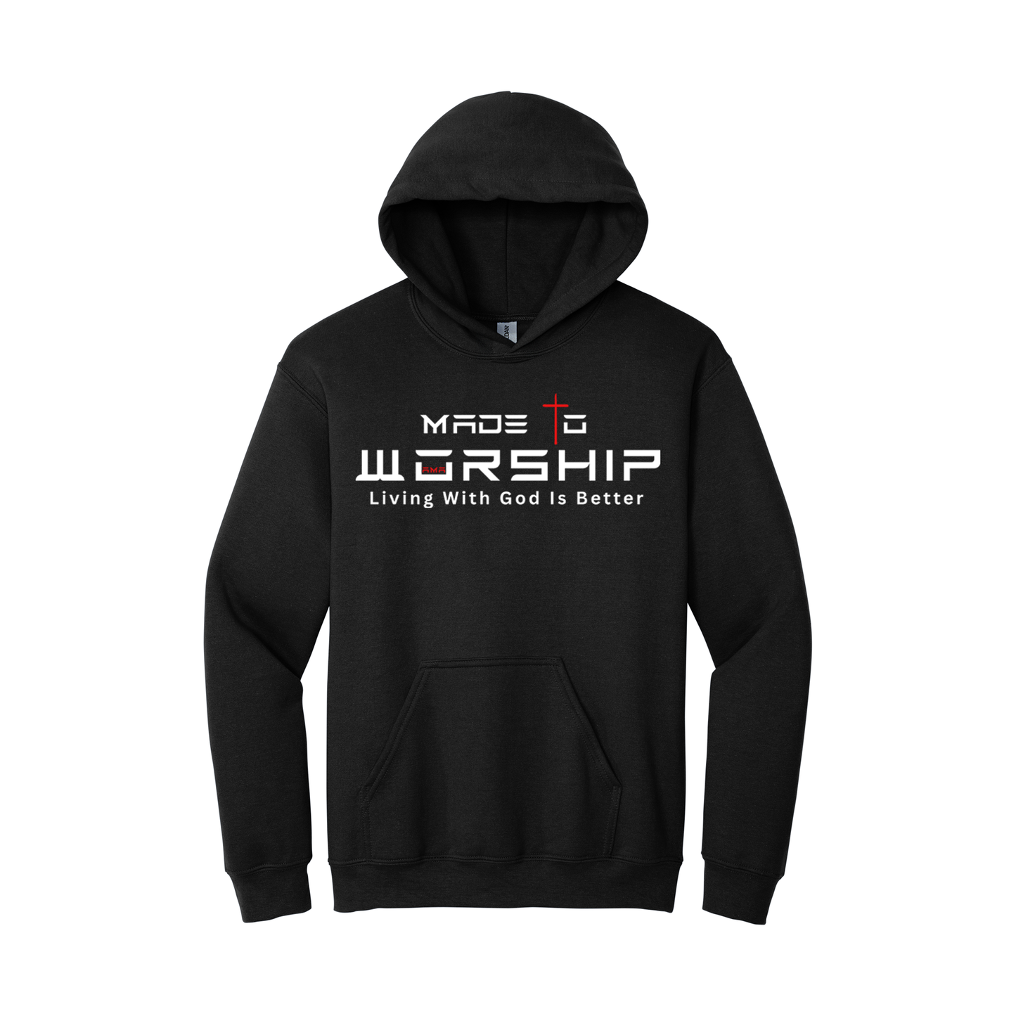Made to Worship Christian Hoodie – Faith Graphic Pullover | Living With God Is Better
