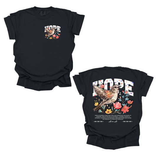 AMA Apparel “Hope” Christian T-Shirt – Bird & Floral Faith Tee