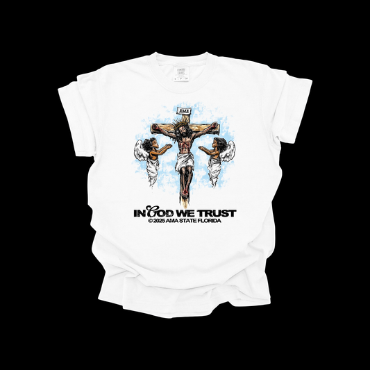 AMA Apparel “In God We Trust” Christian T-Shirt – Crucifix Tee