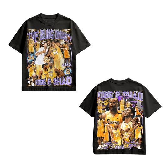 Kobe & Shaq Bling Dynasty T-Shirt – Lakers Legends Tribute Tee
