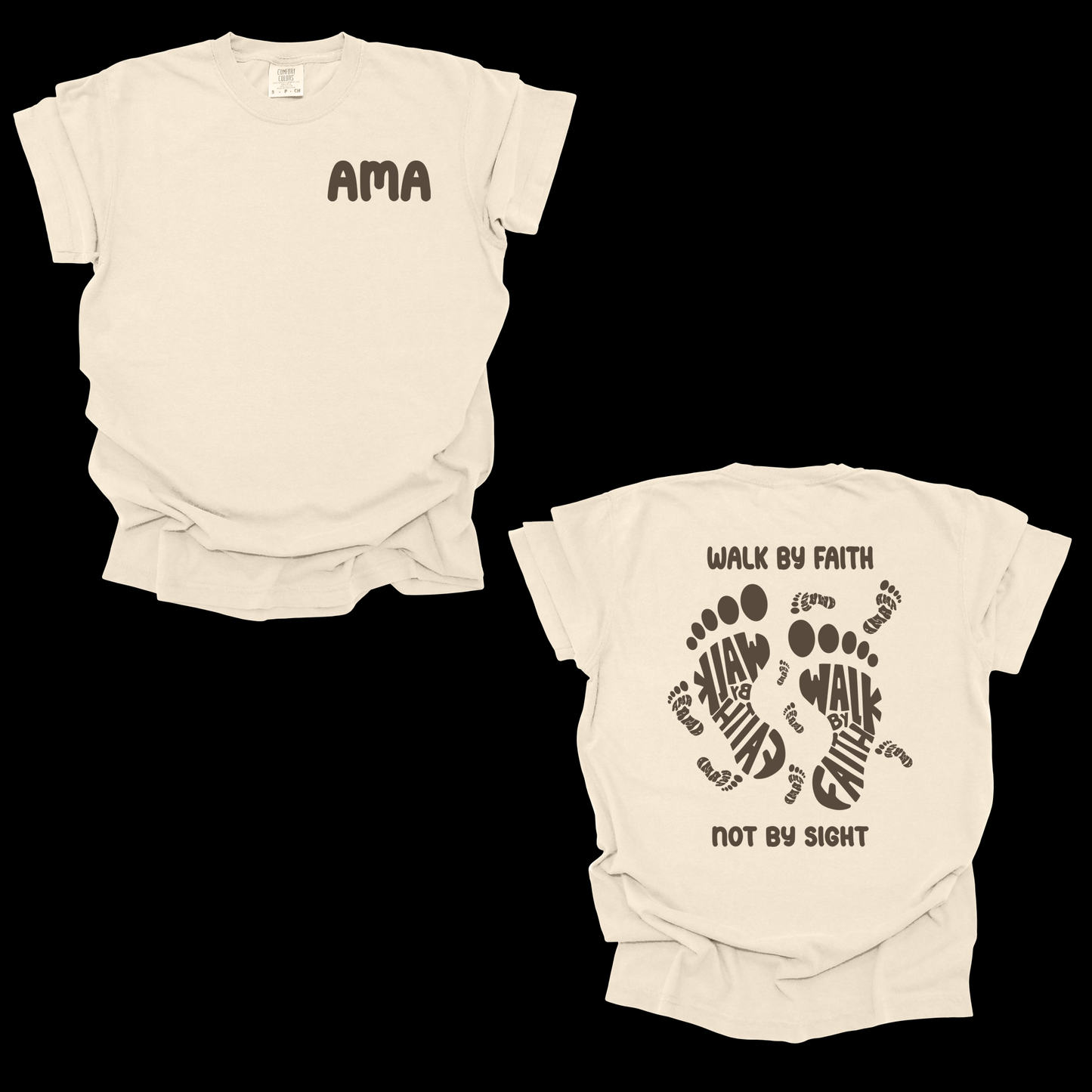 Walk by Faith T-Shirt – 2 Corinthians 5:7 Christian Graphic Tee