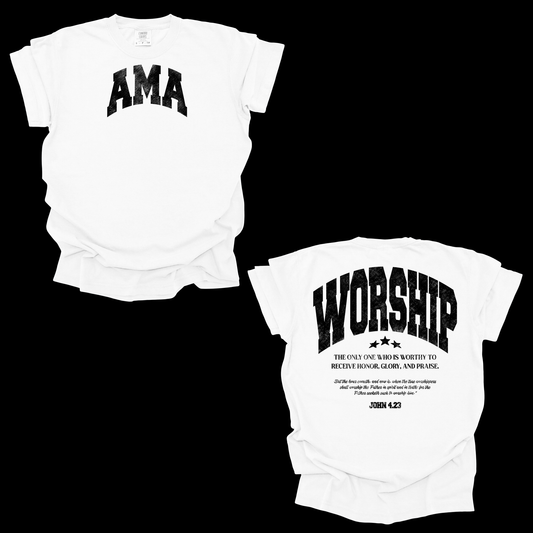 Worship T-Shirt – John 4:23 Scripture Christian Graphic Tee
