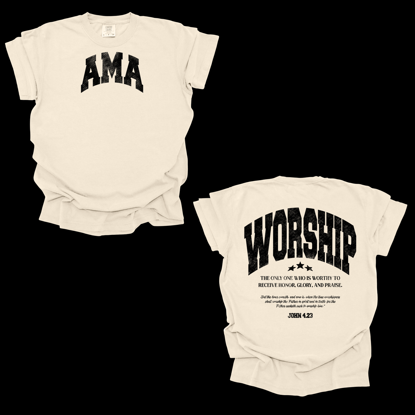 Worship T-Shirt – John 4:23 Scripture Christian Graphic Tee